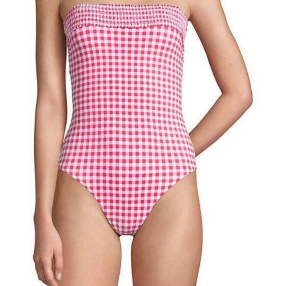 Draper James Pink Gingham One Piece Swimsuit